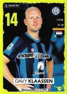 Sticker Davy Klaassen - Calciatori 2023-2024
 n. 222 - Panini