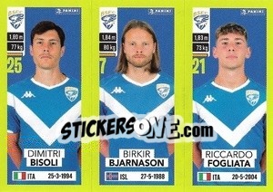Sticker Dimitri Bisoli / Birkir Bjarnason / Riccardo Fogliata - Calciatori 2023-2024
 n. 533 - Panini
