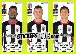 Sticker Eddy Gnahoré / Tommaso Milanese / Francesco Di Tacchio - Calciatori 2023-2024
 - Panini