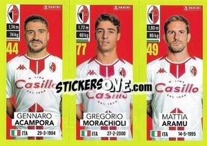 Cromo Gennaro Acampora / Gregorio Morachioli / Mattia Aramu - Calciatori 2023-2024
 - Panini