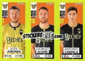 Cromo Jesse Joronen / Giorgio Altare / Antonio Candela - Calciatori 2023-2024
 - Panini