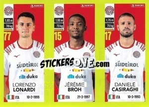 Cromo Lorenzo Lonardi / Jérémie Broh / Daniele Casiraghi - Calciatori 2023-2024
 - Panini