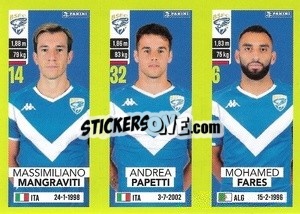 Sticker Massimiliano Mangraviti / Andrea Papetti / Mohamed Salim Fares - Calciatori 2023-2024
 - Panini