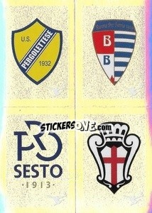 Figurina Scudetto - Pergolettese / Pro Patria / Pro Sesto / Pro Vercelli