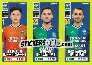 Cromo Semuel Pizzignacco / Luca Ceppitelli / Gaetano Letizia - Calciatori 2023-2024
 - Panini
