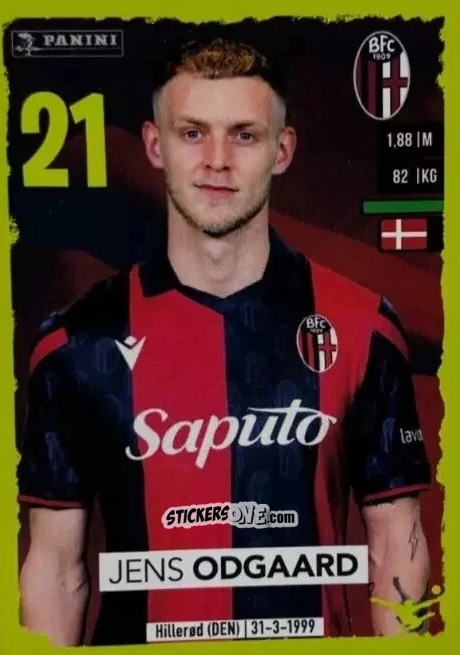 Figurina Jens Odgaard (Bologna) - Calciatori 2023-2024
 n. U42 - Panini