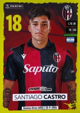 Figurina Santiago Castro (Bologna) - Calciatori 2023-2024
 n. U43 - Panini
