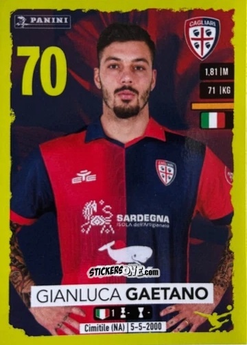 Cromo Gianluca Gaetano (Cagliari) - Calciatori 2023-2024
 n. U45 - Panini