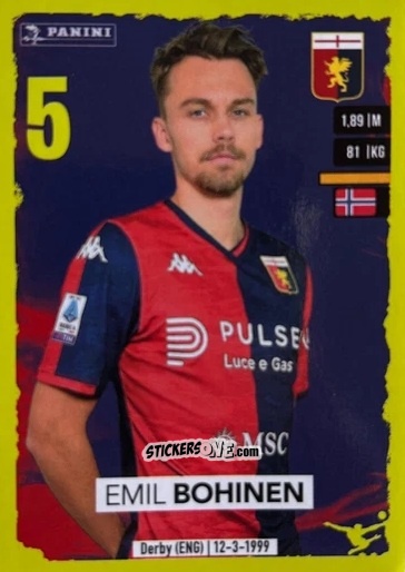 Figurina Emil Bohinen (Genoa) - Calciatori 2023-2024
 n. U54 - Panini