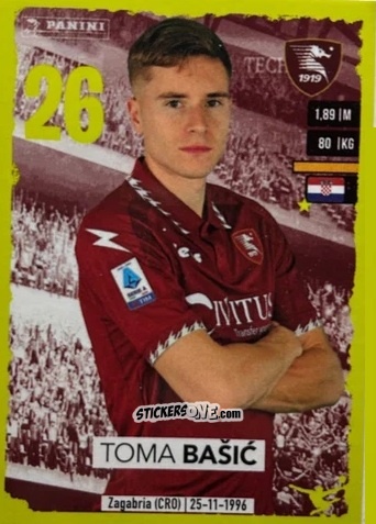 Figurina Toma Bašić (Salernitana) - Calciatori 2023-2024
 n. U75 - Panini