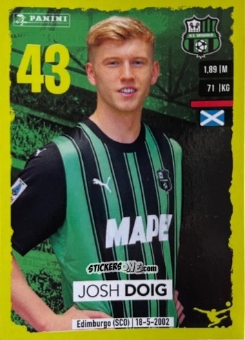 Cromo Josh Doig (Sassuolo) - Calciatori 2023-2024
 n. U76 - Panini