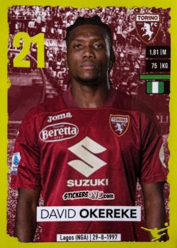 Cromo David Okereke (Torino) - Calciatori 2023-2024
 n. U79 - Panini