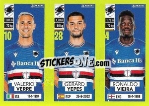 Cromo Valerio Verre / Gerard Yepes Laut / Ronaldo Vieira - Calciatori 2023-2024
 - Panini