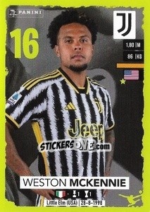 Sticker Weston McKennie - Calciatori 2023-2024
 n. 245 - Panini