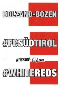 Sticker Bolzano-Bozen / #FCSüdtirol / #Whitreds