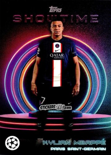 Sticker Kylian Mbappé - Showtime UEFA Club Competitions 2022-2023
 n. 62 - Topps