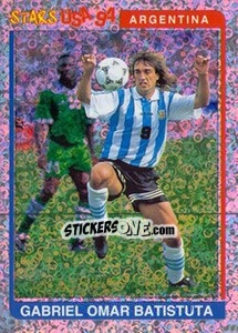 Cromo Gabriel Omar Batistuta (Argentina) - Supercalcio 1994-1995 - Panini