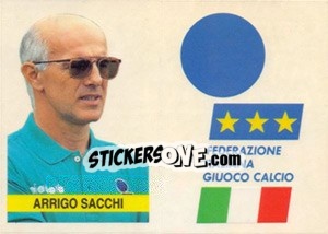 Cromo Arrigo Sacchi - Stemma F.I.G.C. - Supercalcio 1994-1995 - Panini