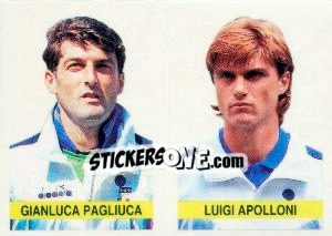 Sticker Gianluca Pagliuca / Luigi Apolloni - Supercalcio 1994-1995 - Panini