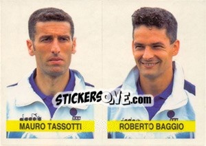 Cromo Mauro Tassotti / Roberto Baggio - Supercalcio 1994-1995 - Panini