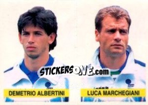 Sticker Demetrio Albertini / Luca Marchegiani - Supercalcio 1994-1995 n. P16 - Panini