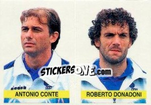 Cromo Antonio Conte / Roberto Donadoni - Supercalcio 1994-1995 - Panini