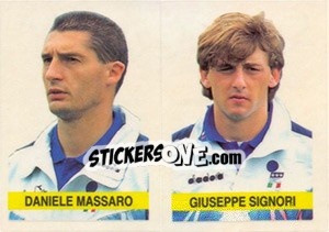 Cromo Daniele Massaro / Giuseppe Signori - Supercalcio 1994-1995 - Panini