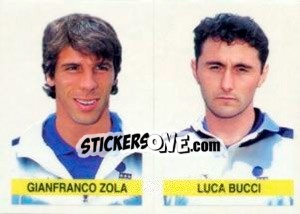 Cromo Gianfranco Zola / Luca Bucci - Supercalcio 1994-1995 - Panini