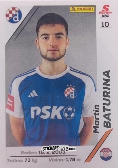 Cromo Martin Baturina - Hrvatska Hnl Nogometna Liga 2023-2024 n. 54 - Panini