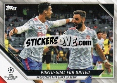 Sticker Bruno Fernandes / Cristiano Ronaldo - UEFA Champions League 2021-2022 n. 128 - Topps