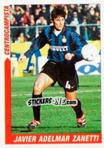 Sticker Javier Adelmar Zanetti - Supercalcio 1999-2000 n. 96 - Panini