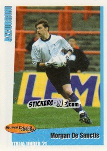 Sticker Morgan De Sanctis in action - SuperCalcio 2000-2001 - Panini