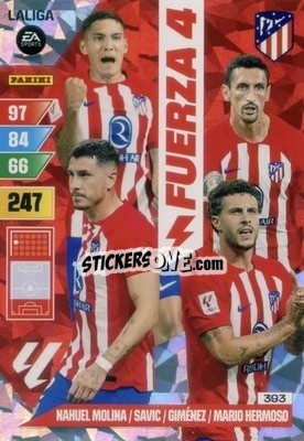 Sticker Nahuel Molina / Savic / Giménez / Mario Hermoso - LaLiga 2023-2024. Adrenalyn XL
 n. 393 - Panini