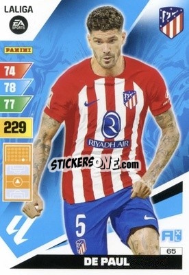 Sticker De Paul - LaLiga 2023-2024. Adrenalyn XL
 n. 65 - Panini