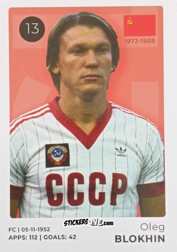 Sticker Oleg Blokhin - The Ultimate Collection of the Former National Football Teams
 n. 13 - Stickito