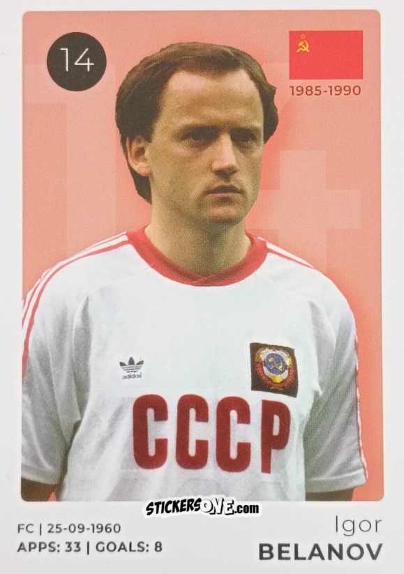 Sticker Igor Belanov - The Ultimate Collection of the Former National Football Teams
 n. 14 - Stickito