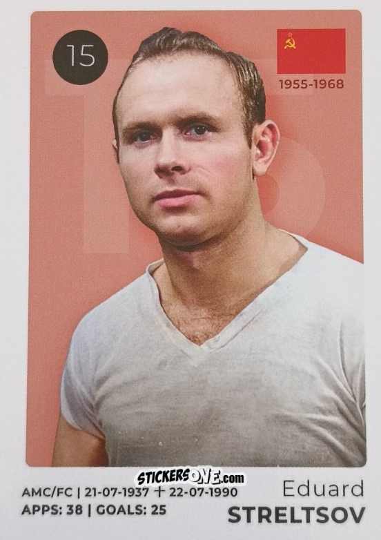 Cromo Eduard Streltsov - The Ultimate Collection of the Former National Football Teams
 n. 15 - Stickito