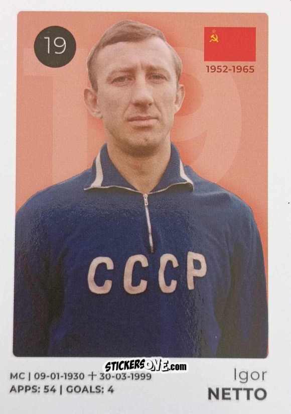 Figurina Igor Netto - The Ultimate Collection of the Former National Football Teams
 n. 19 - Stickito