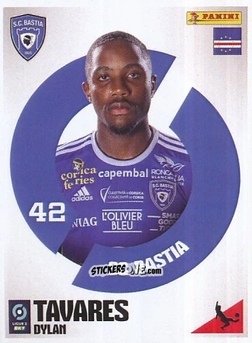 Sticker Dylan Tavares - Foot 2023-2024 Ligue 2
 n. 79 - Panini