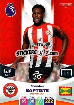 Sticker Shandon Baptiste - English Premier League 2023-2024. Adrenalyn XL n. 77 - Panini