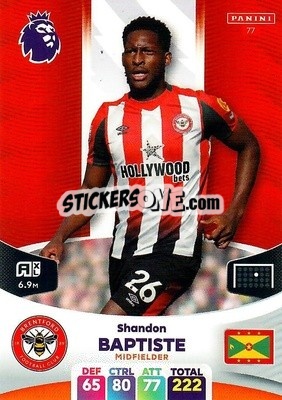 Figurina Shandon Baptiste - English Premier League 2023-2024. Adrenalyn XL - Panini