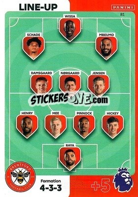 Sticker Line-Up Brentford - English Premier League 2023-2024. Adrenalyn XL - Panini
