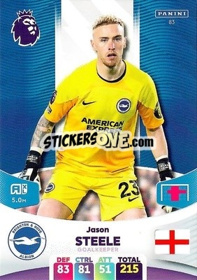 Sticker Jason Steele - English Premier League 2023-2024. Adrenalyn XL n. 83 - Panini