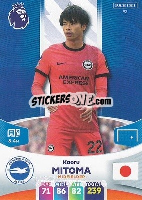 Sticker Kaoru Mitoma - English Premier League 2023-2024. Adrenalyn XL n. 92 - Panini