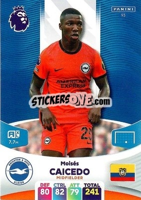 Sticker Moisés Caicedo - English Premier League 2023-2024. Adrenalyn XL n. 93 - Panini