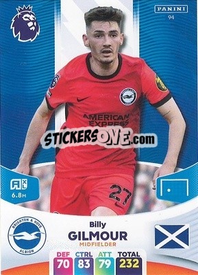 Cromo Billy Gilmour - English Premier League 2023-2024. Adrenalyn XL - Panini