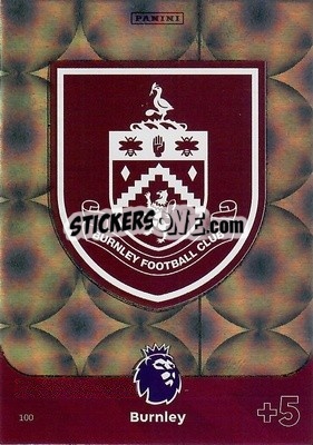 Sticker Club Crest Burnley - English Premier League 2023-2024. Adrenalyn XL n. 100 - Panini