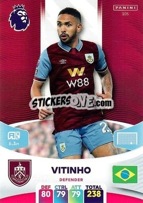 Figurina Vitinho - English Premier League 2023-2024. Adrenalyn XL n. 105 - Panini