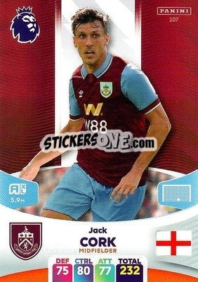 Figurina Jack Cork - English Premier League 2023-2024. Adrenalyn XL - Panini