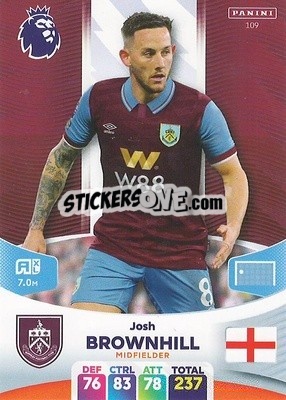 Sticker Josh Brownhill - English Premier League 2023-2024. Adrenalyn XL n. 109 - Panini